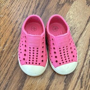 Native Pink and White Water Shoes Slip-On
